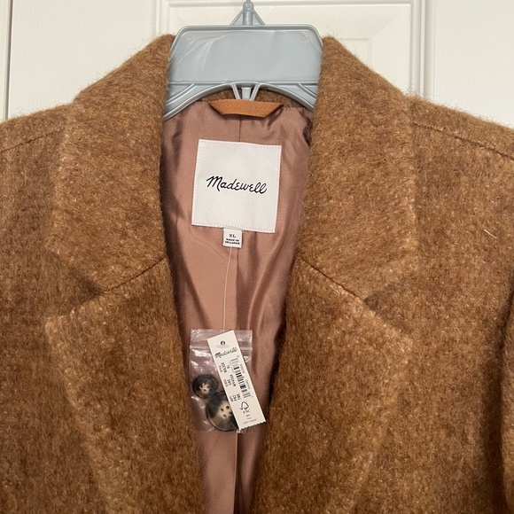 Madewell Bouclé Larsen Blazer Size XL Toffee Melange Brown Jacket Alpaca Blend - Picture 15 of 16